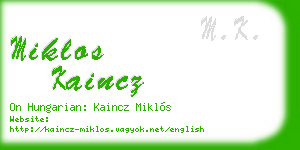 miklos kaincz business card