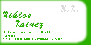 miklos kaincz business card